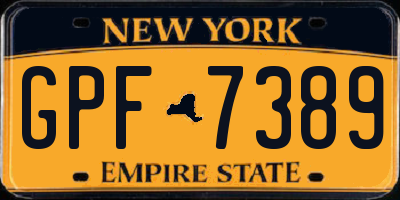 NY license plate GPF7389