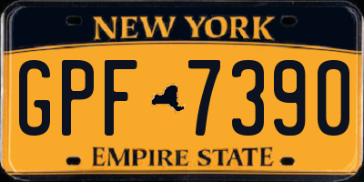 NY license plate GPF7390