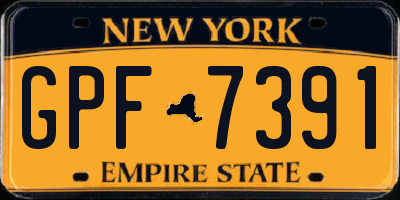NY license plate GPF7391