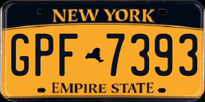 NY license plate GPF7393
