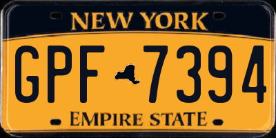 NY license plate GPF7394