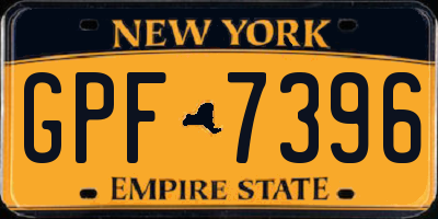 NY license plate GPF7396