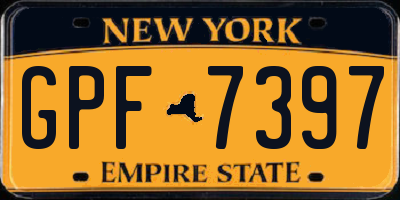 NY license plate GPF7397