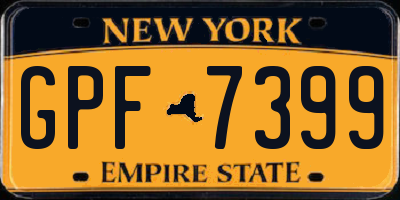 NY license plate GPF7399