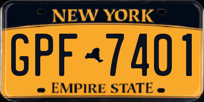 NY license plate GPF7401
