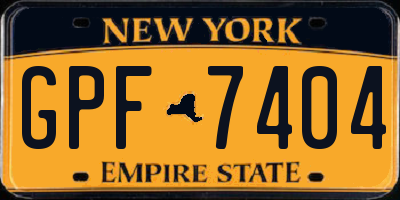 NY license plate GPF7404