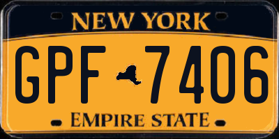 NY license plate GPF7406