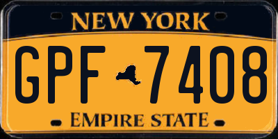 NY license plate GPF7408