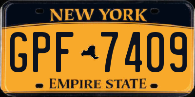 NY license plate GPF7409