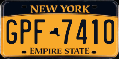 NY license plate GPF7410