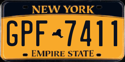 NY license plate GPF7411
