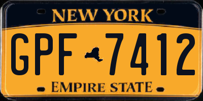 NY license plate GPF7412