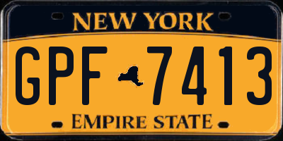 NY license plate GPF7413