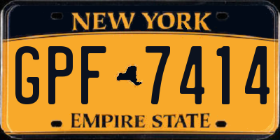 NY license plate GPF7414