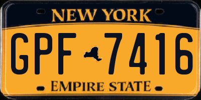 NY license plate GPF7416