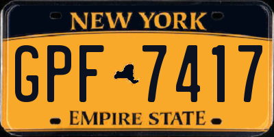 NY license plate GPF7417