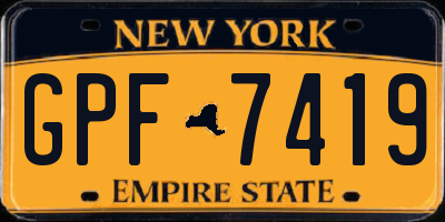 NY license plate GPF7419