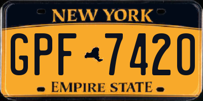 NY license plate GPF7420