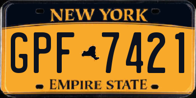 NY license plate GPF7421