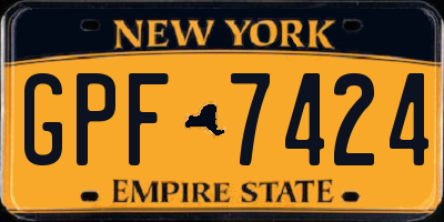 NY license plate GPF7424