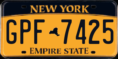 NY license plate GPF7425