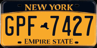 NY license plate GPF7427