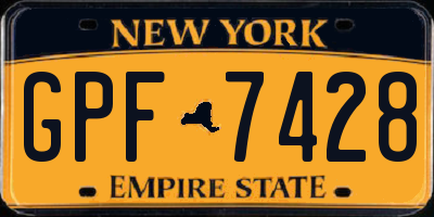 NY license plate GPF7428