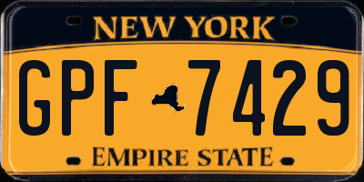 NY license plate GPF7429