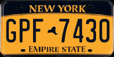 NY license plate GPF7430