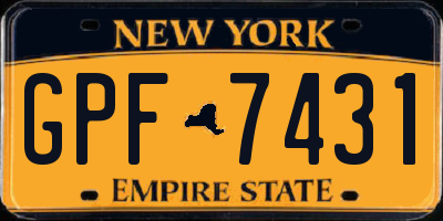 NY license plate GPF7431