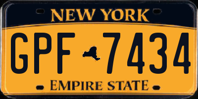 NY license plate GPF7434