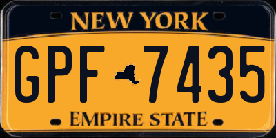 NY license plate GPF7435