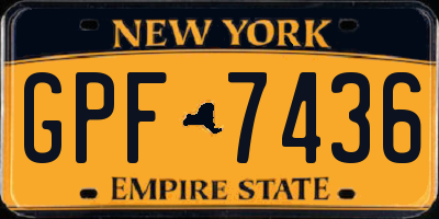 NY license plate GPF7436