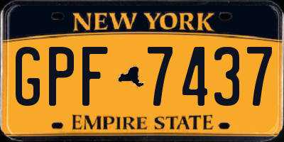 NY license plate GPF7437