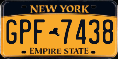 NY license plate GPF7438