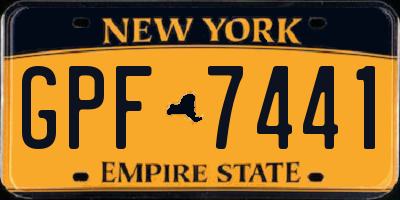 NY license plate GPF7441