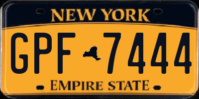 NY license plate GPF7444