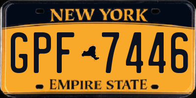 NY license plate GPF7446