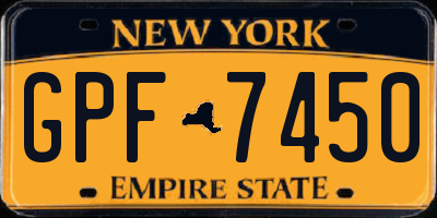 NY license plate GPF7450