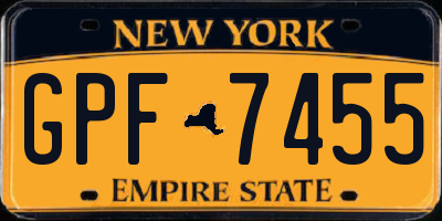 NY license plate GPF7455