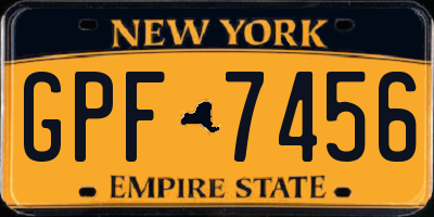 NY license plate GPF7456