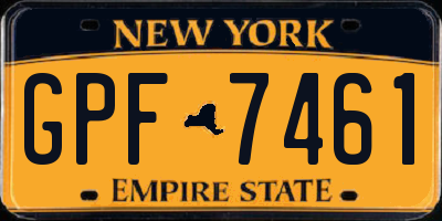 NY license plate GPF7461