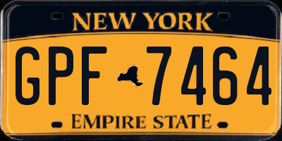 NY license plate GPF7464