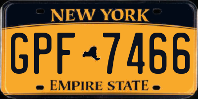 NY license plate GPF7466