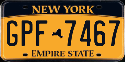 NY license plate GPF7467