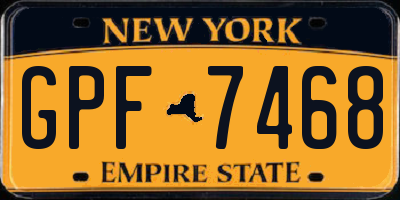 NY license plate GPF7468