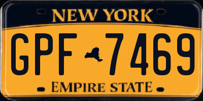 NY license plate GPF7469