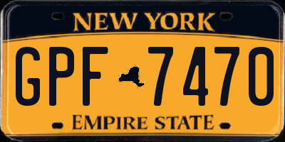 NY license plate GPF7470