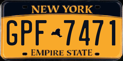 NY license plate GPF7471