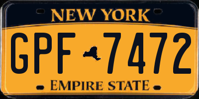 NY license plate GPF7472
